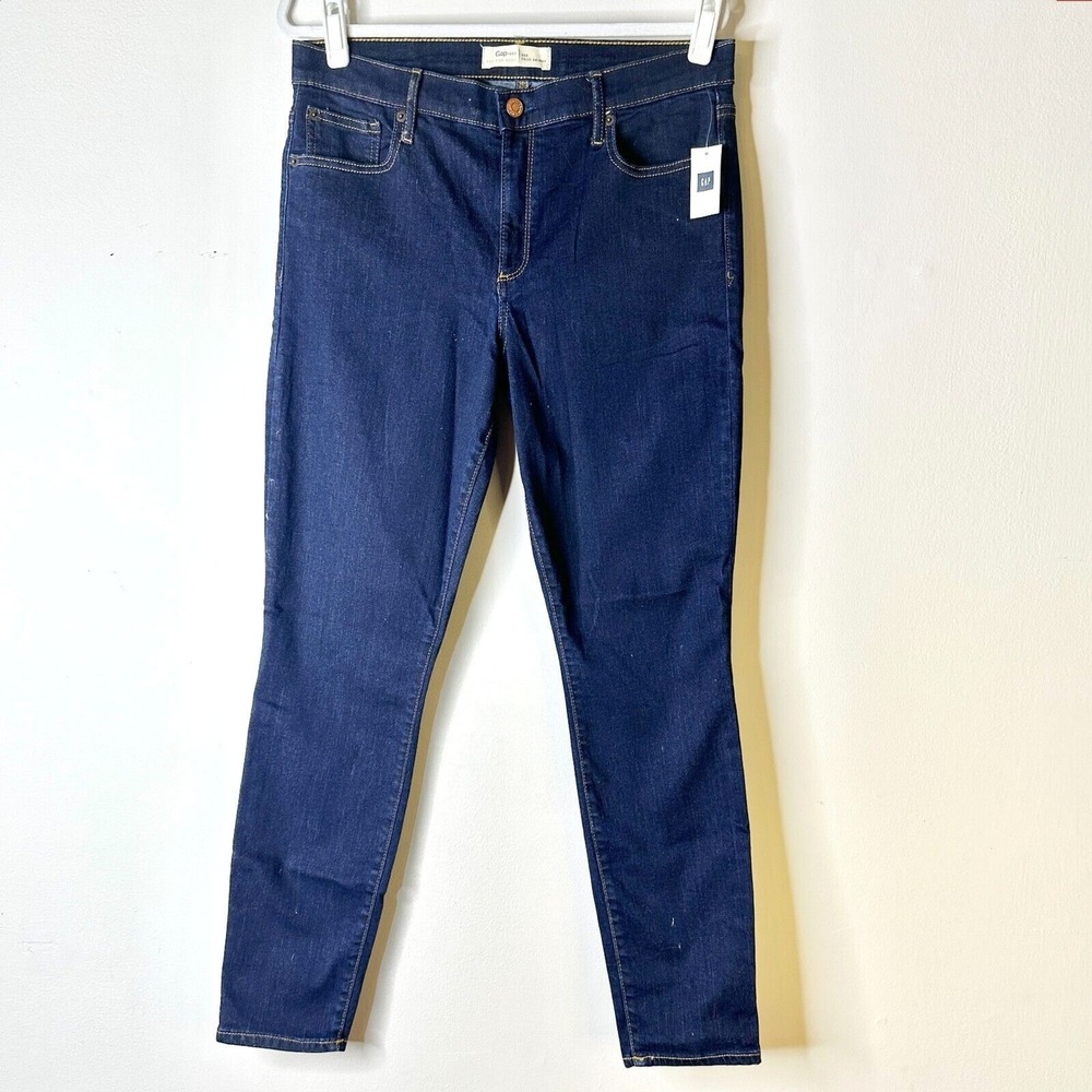 GAP 1969 True Skinny Jean Women 32 14 Reg Dark Indigo Stretch Gap For Good NWT